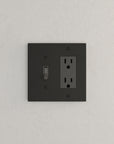Solid brass Futura Toggle & Open Wall Plate – Double in Coal Black Brass finish