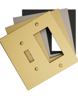 Solid brass Futura Toggle & Open Wall Plate – Double