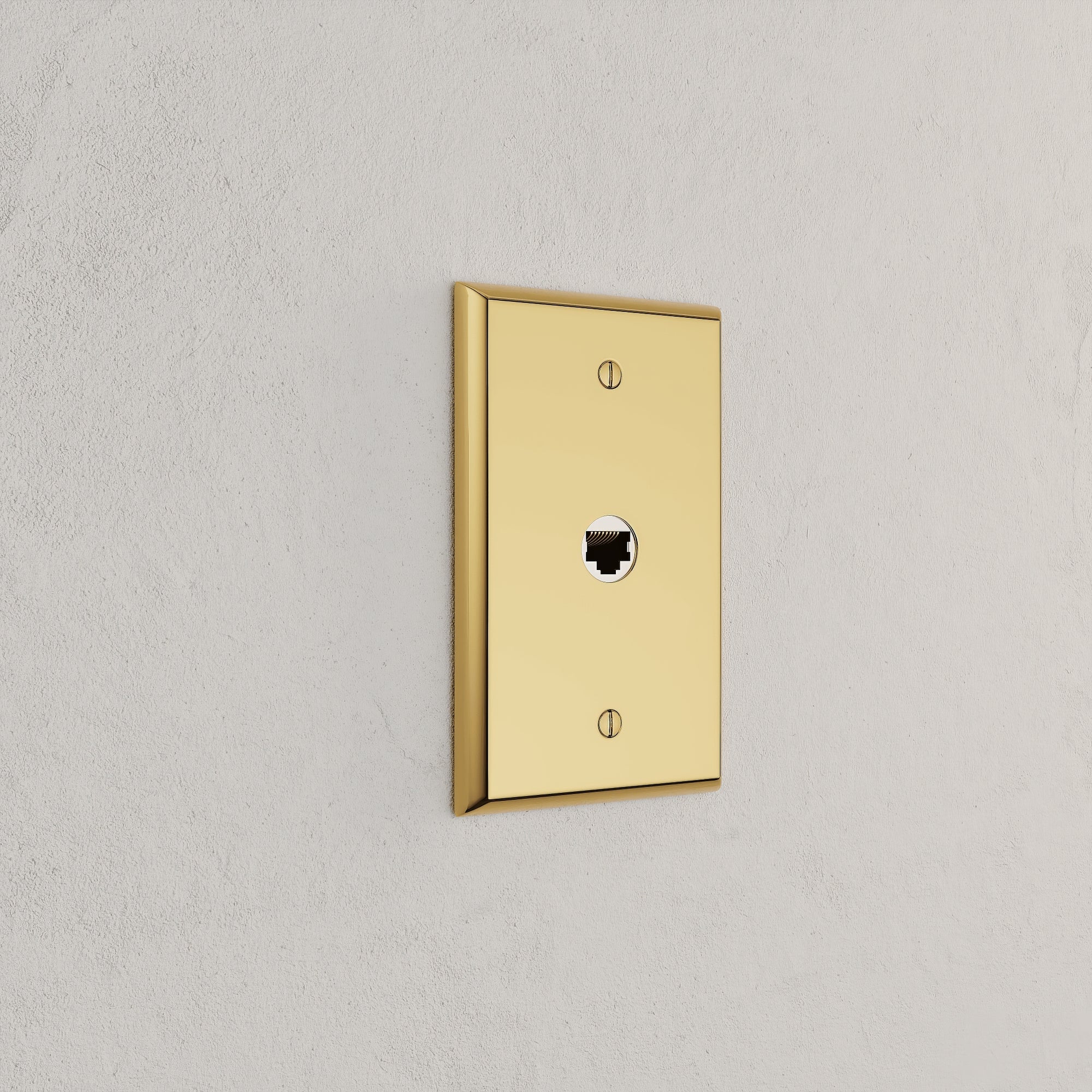 Solid brass Century Cable Wall Plate in Polished Brass finish