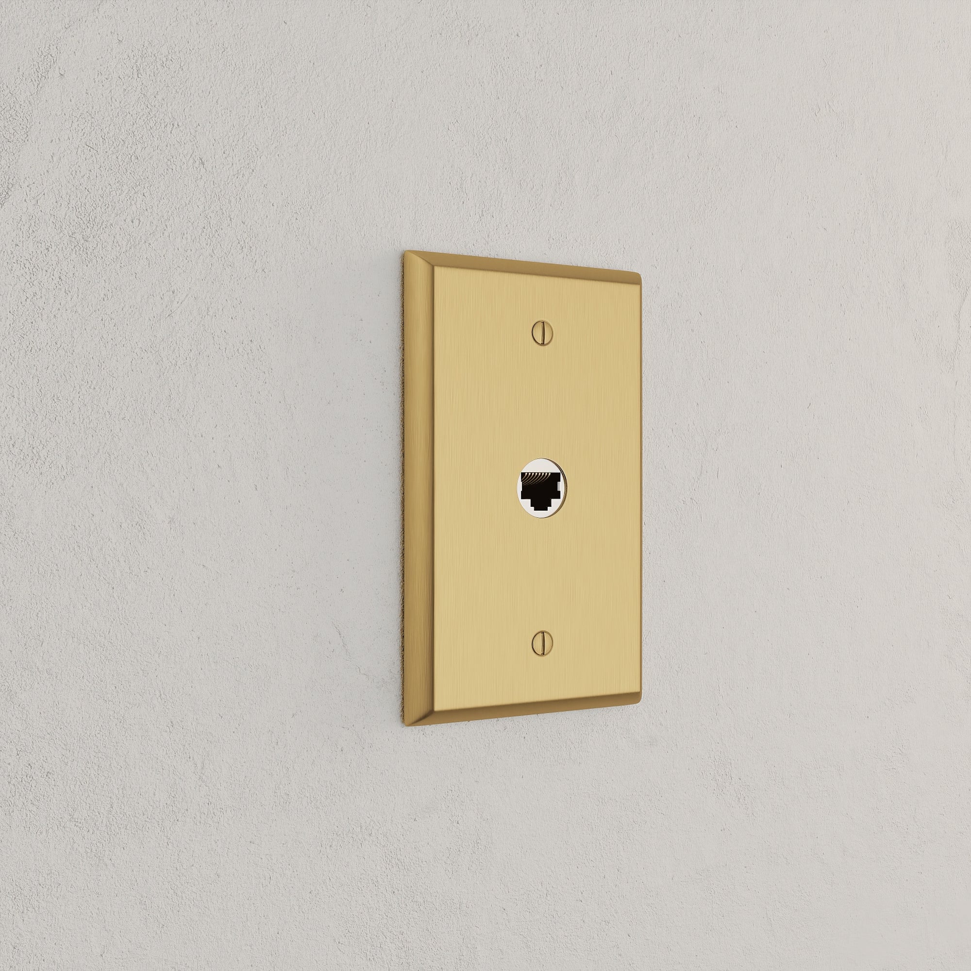 Solid brass Century Cable Wall Plate in Satin Brass finish