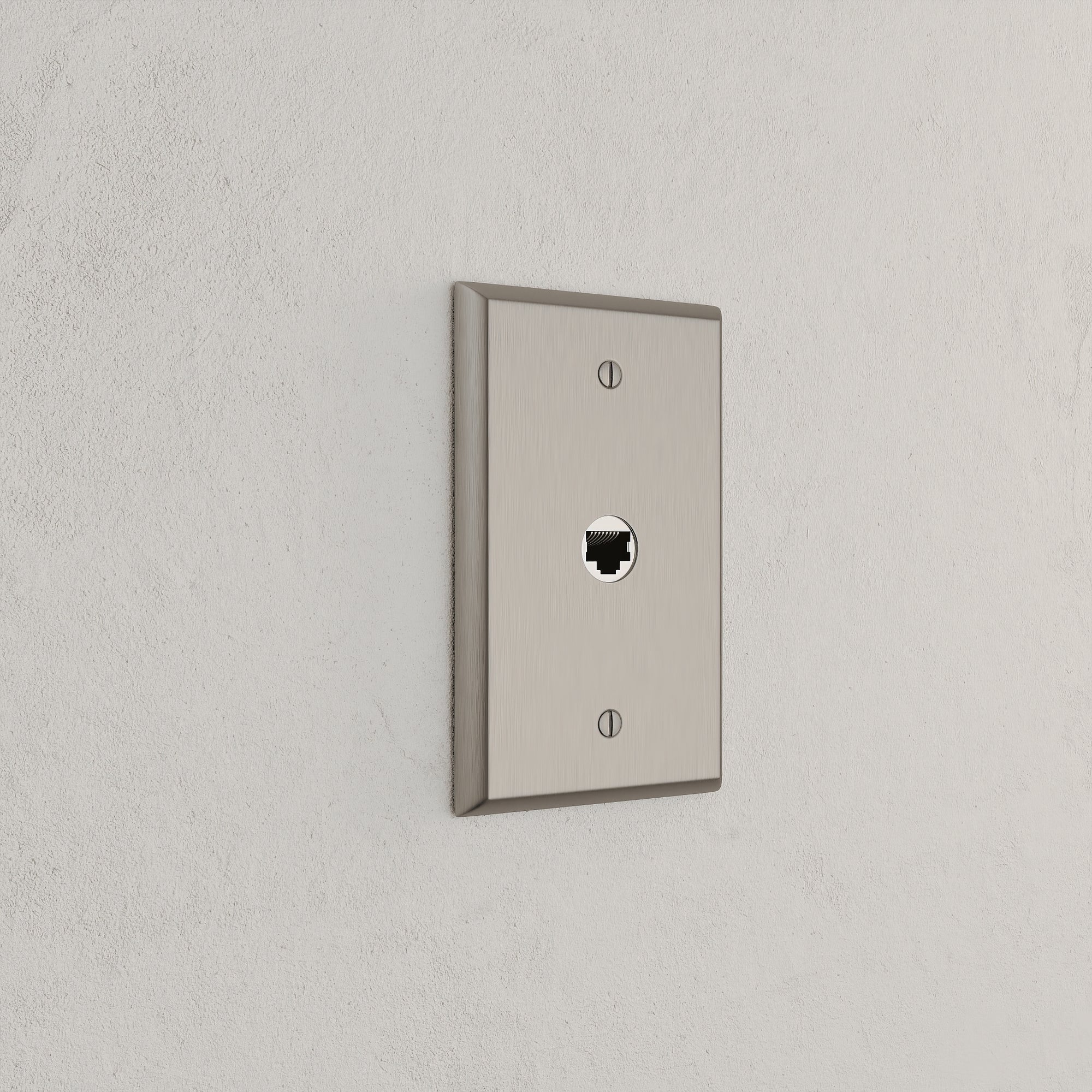 Solid brass Century Cable Wall Plate in Satin Nickel finish
