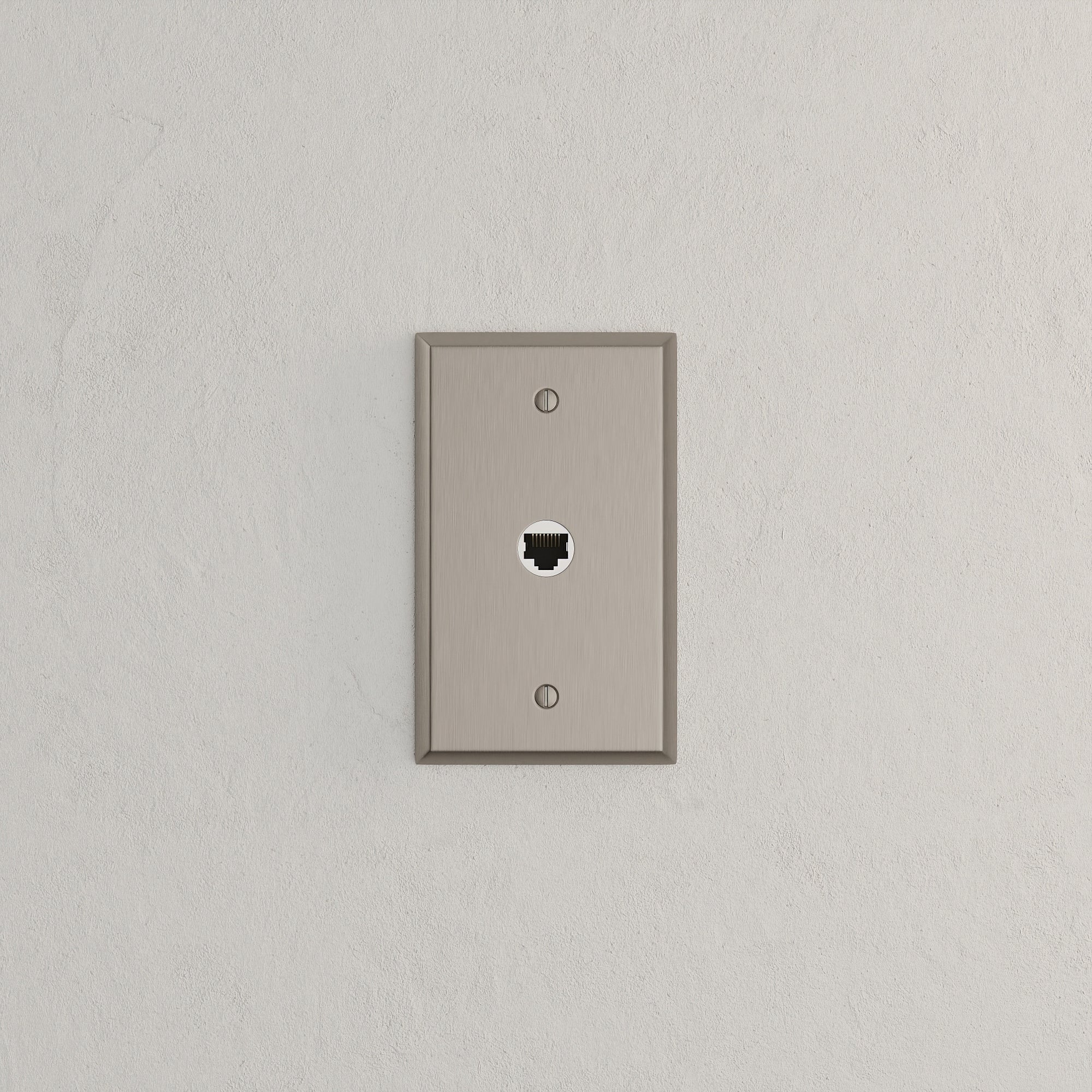 Solid brass Century Cable Wall Plate in Satin Nickel finish