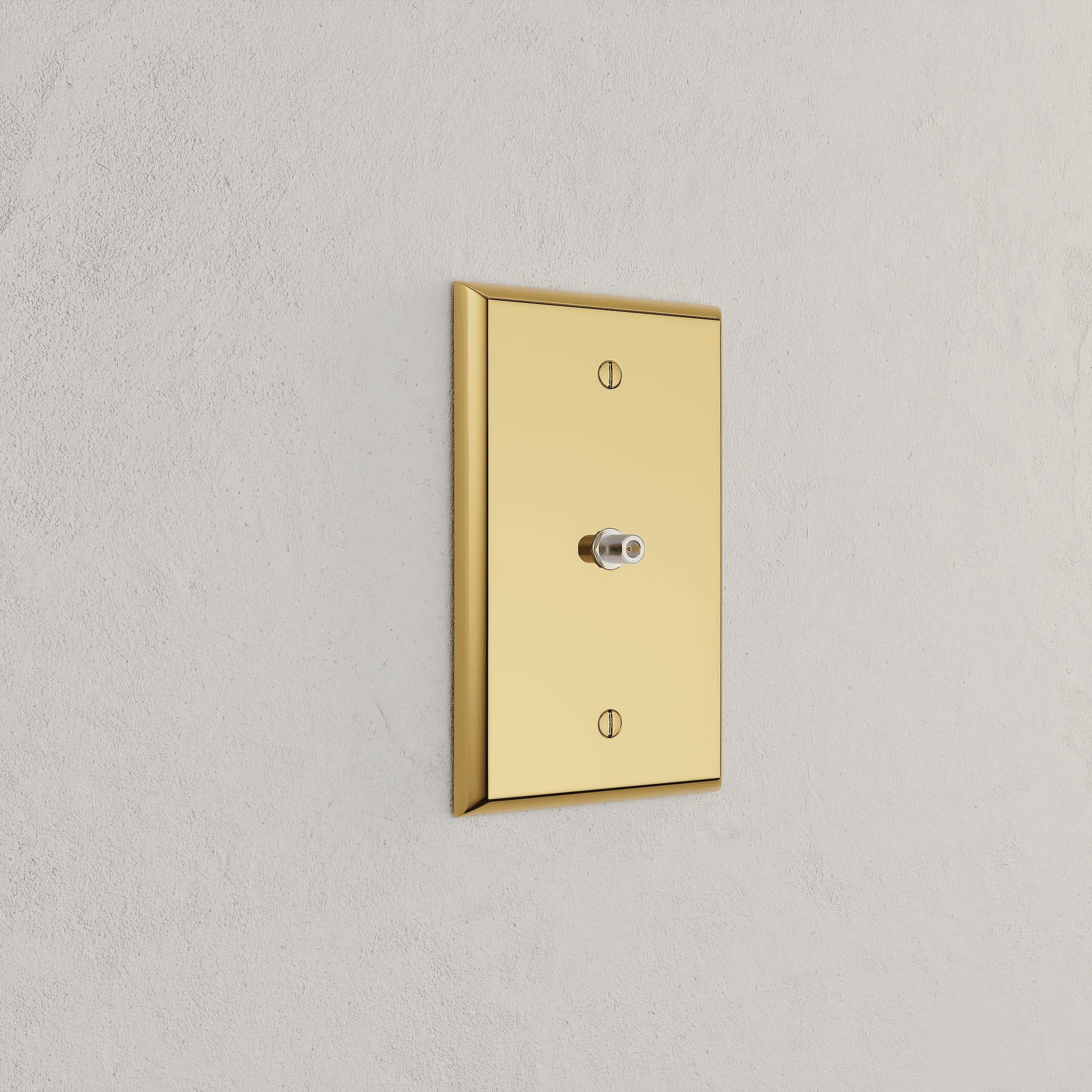 Solid brass Century Cable Wall Plate in Polished Brass finish