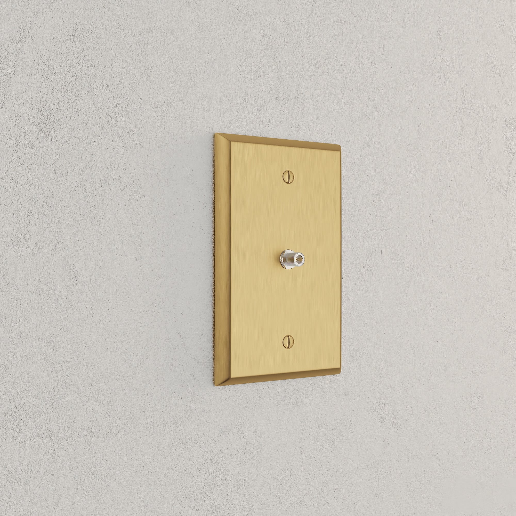 Solid brass Century Cable Wall Plate in Satin Brass finish