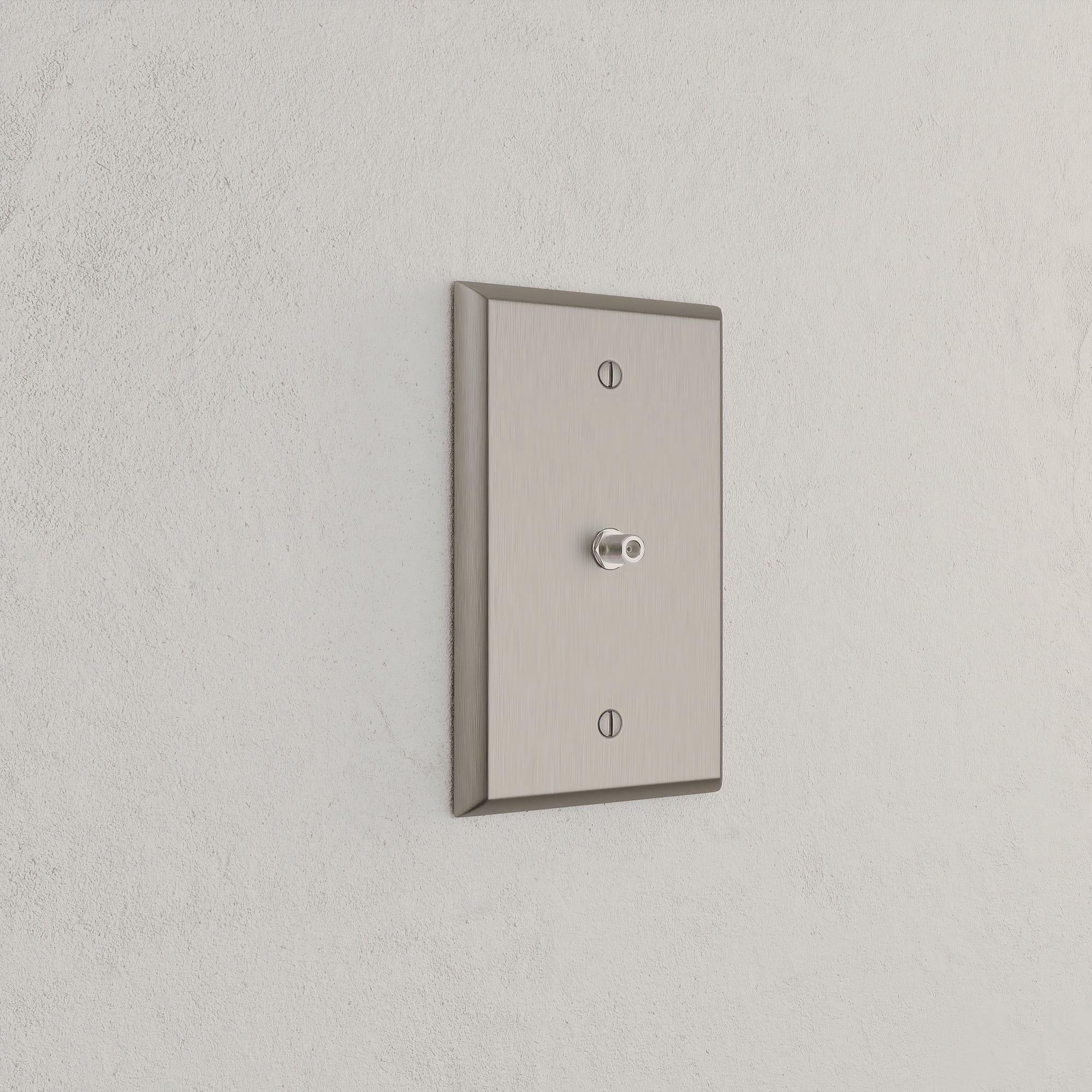 Solid brass Century Cable Wall Plate in Satin Nickel finish