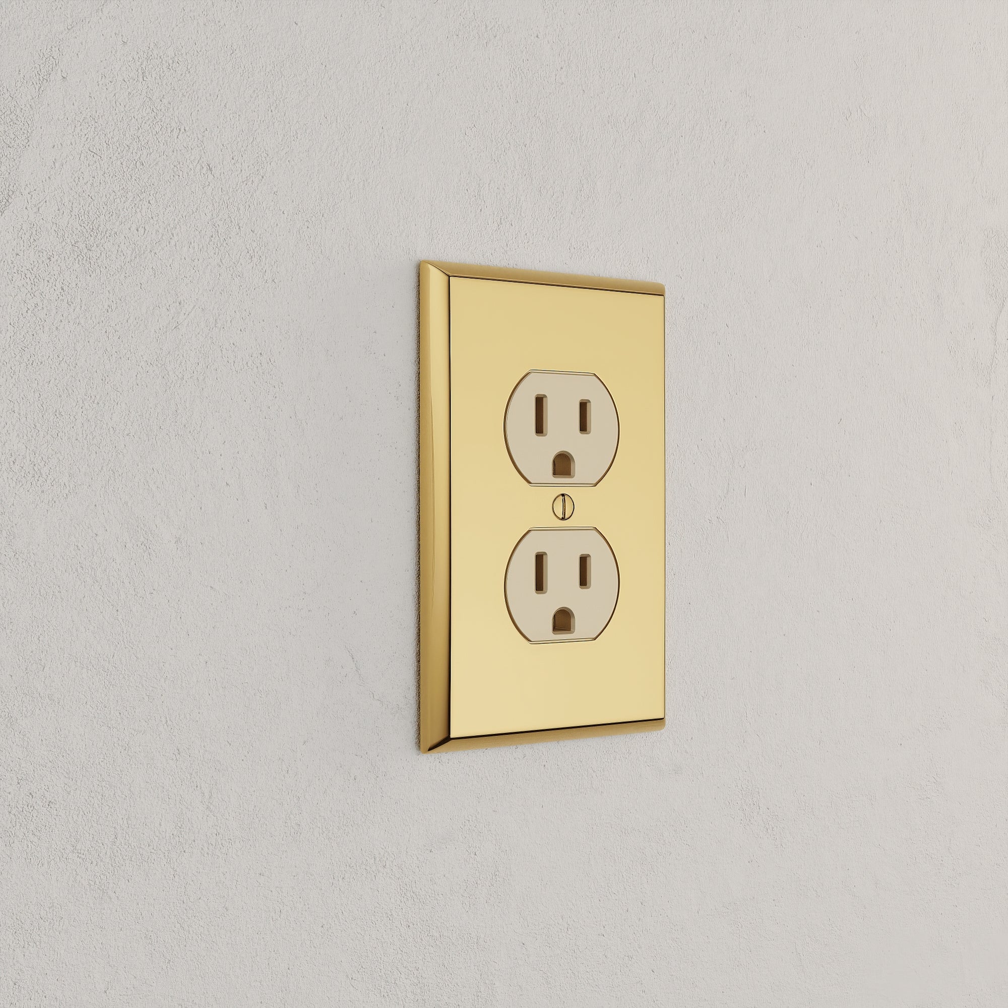 Solid brass Century Outlet Wall Plate in Polished Brass finish