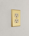 Solid brass Century Outlet Wall Plate in Polished Brass finish