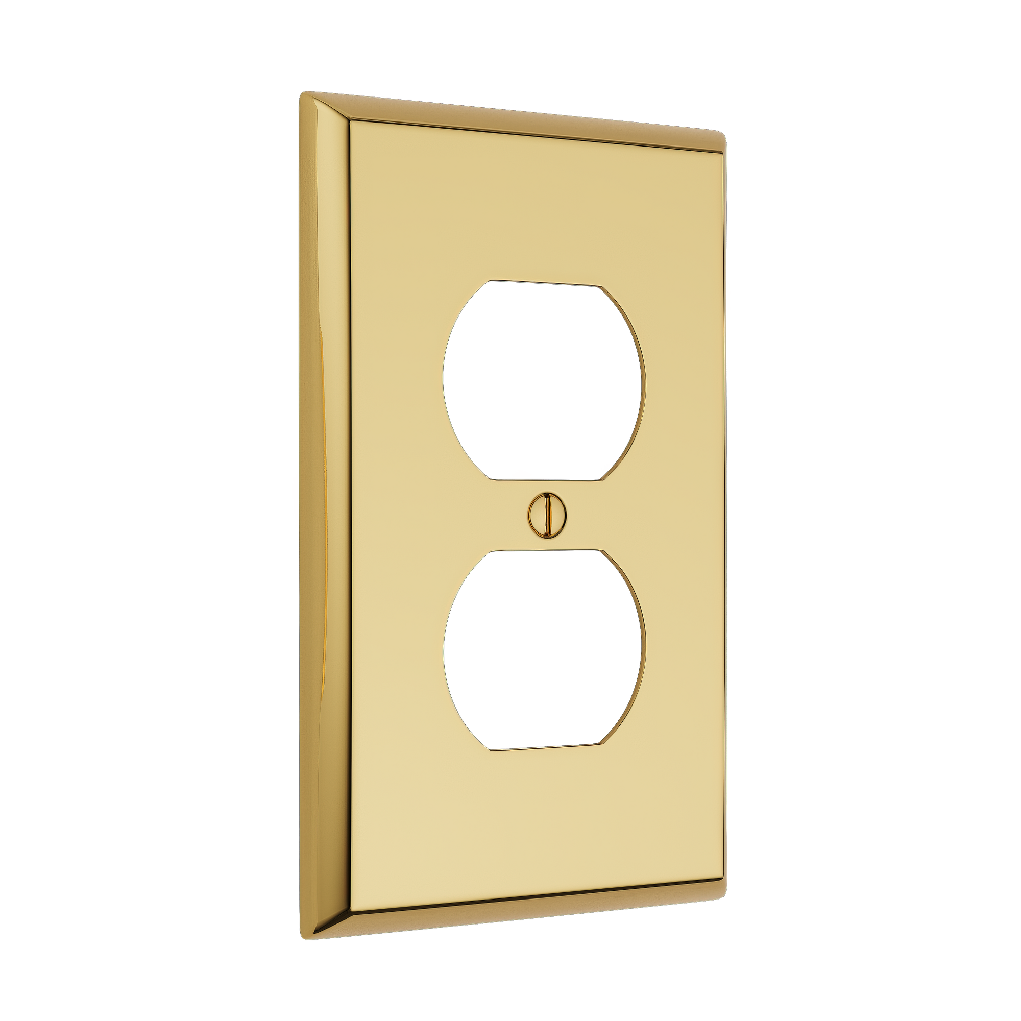 Solid brass Century Outlet Wall Plate in Polished Brass finish