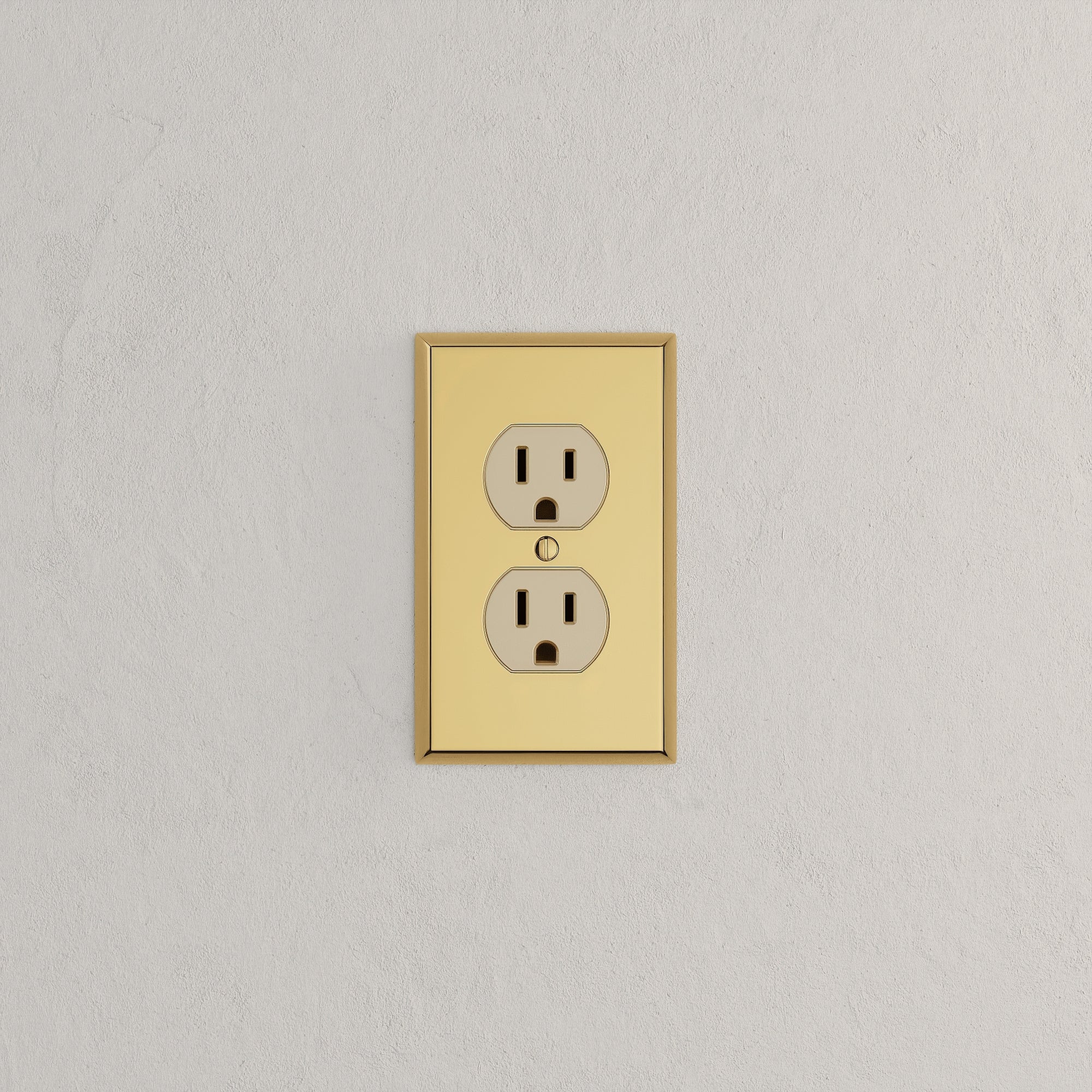 Solid brass Century Outlet Wall Plate in Polished Brass finish