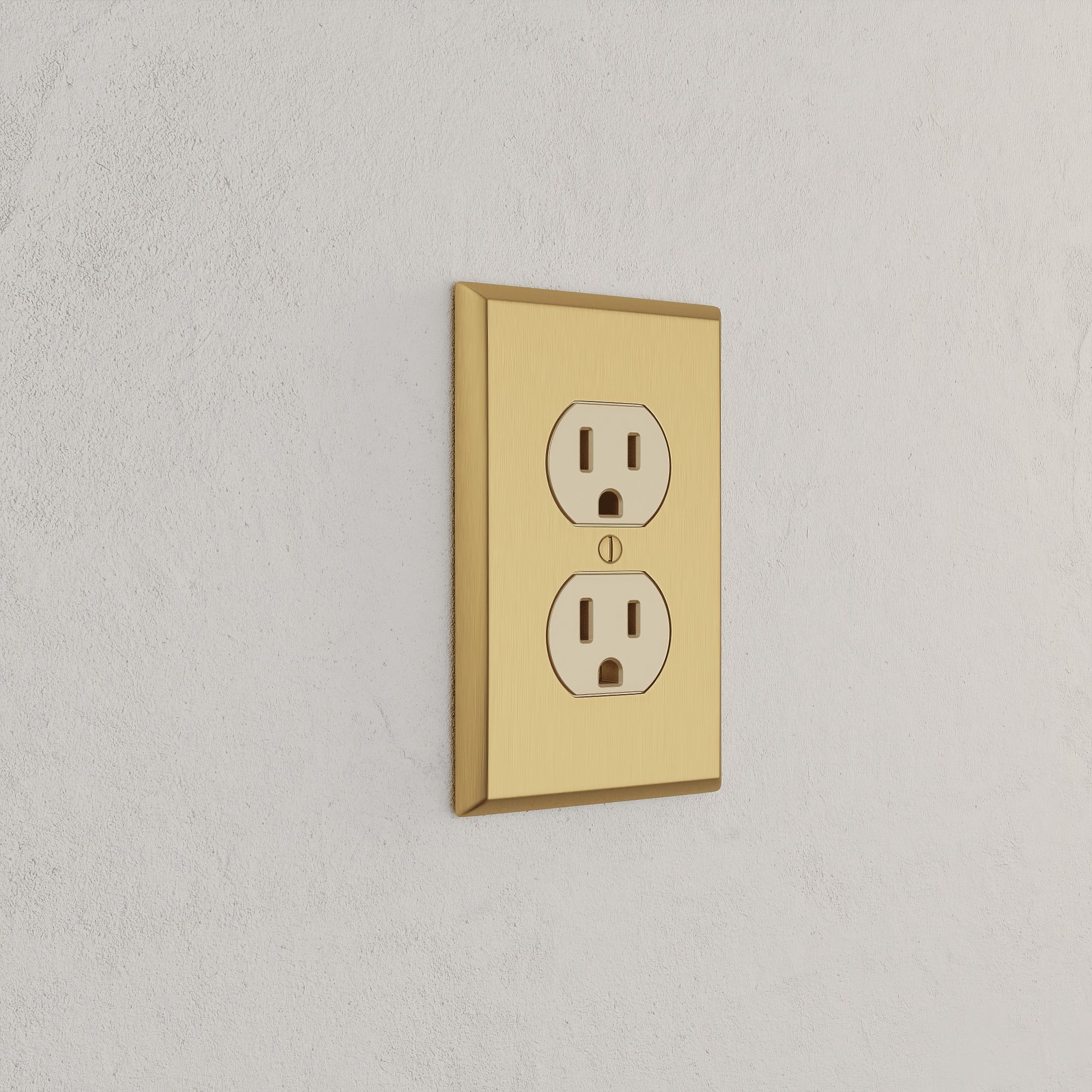 Solid brass Century Outlet Wall Plate in Satin Brass finish