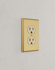 Solid brass Century Outlet Wall Plate in Satin Brass finish