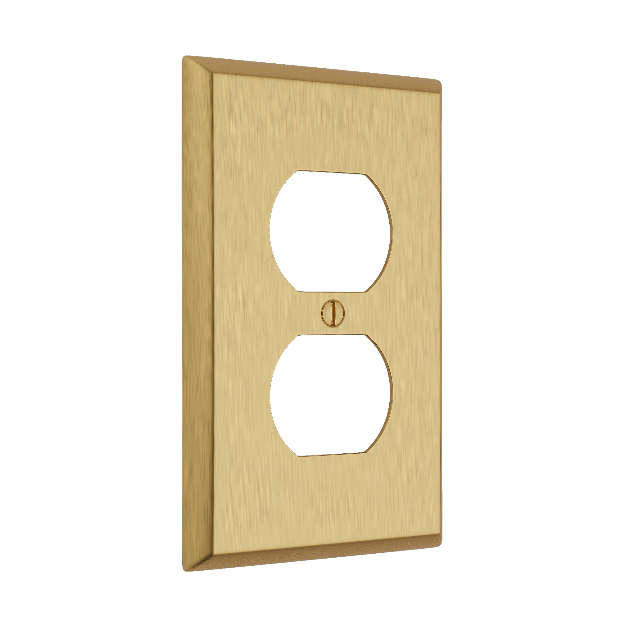 Solid brass Century Outlet Wall Plate in Satin Brass finish