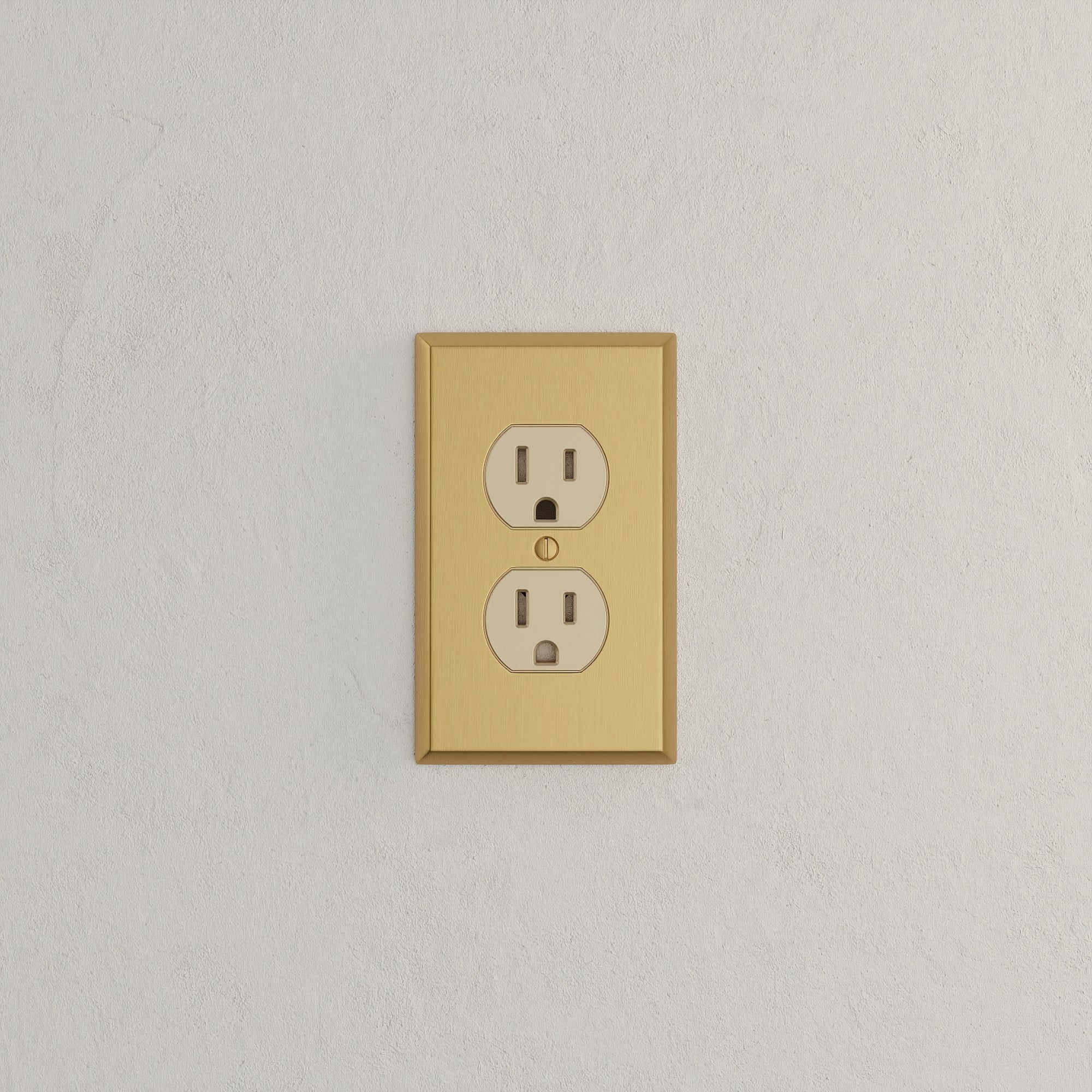 Solid brass Century Outlet Wall Plate in Satin Brass finish