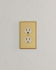 Solid brass Century Outlet Wall Plate in Satin Brass finish