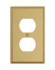 Solid brass Century Outlet Wall Plate in Satin Brass finish