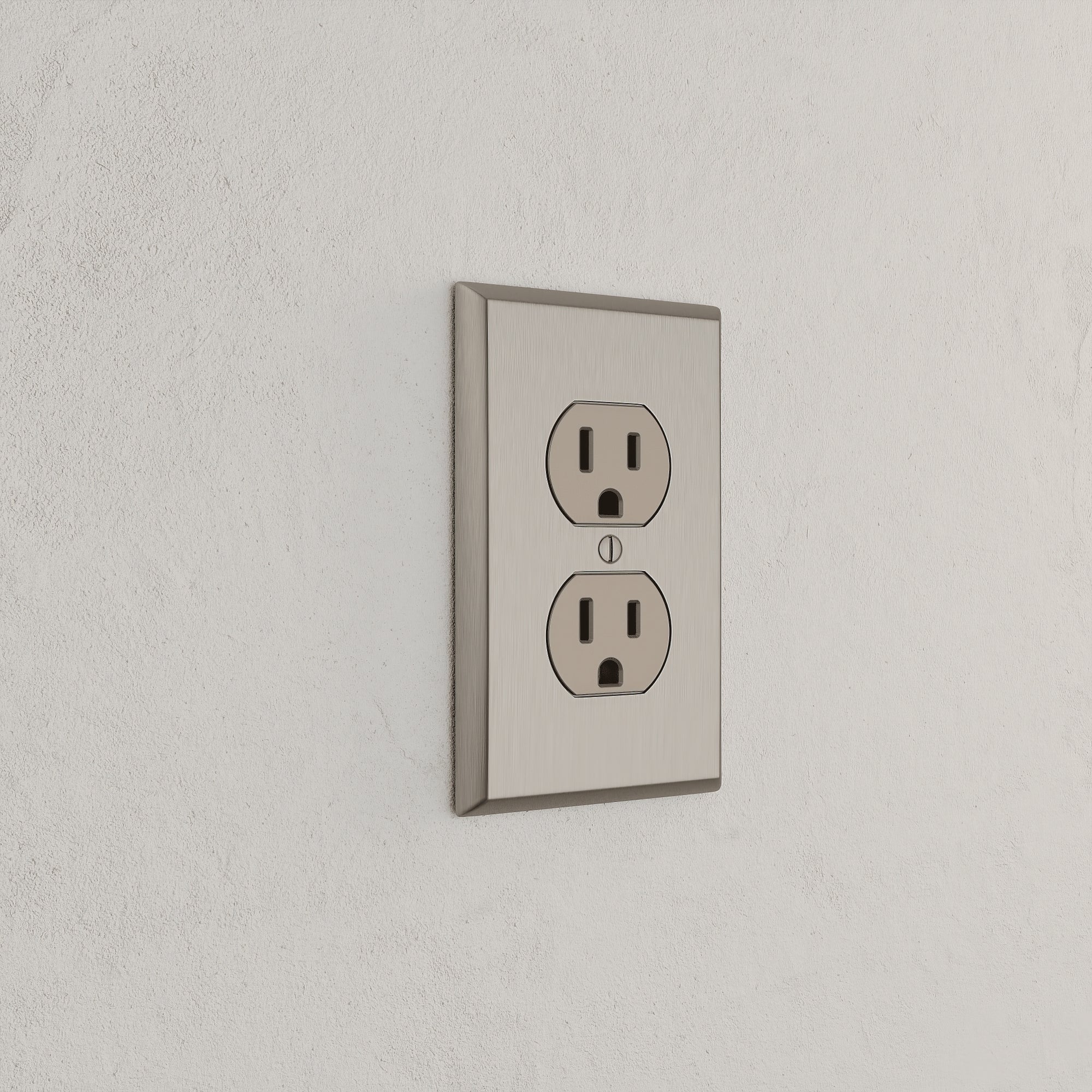 Solid brass Century Outlet Wall Plate in Satin Nickel finish