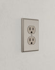 Solid brass Century Outlet Wall Plate in Satin Nickel finish