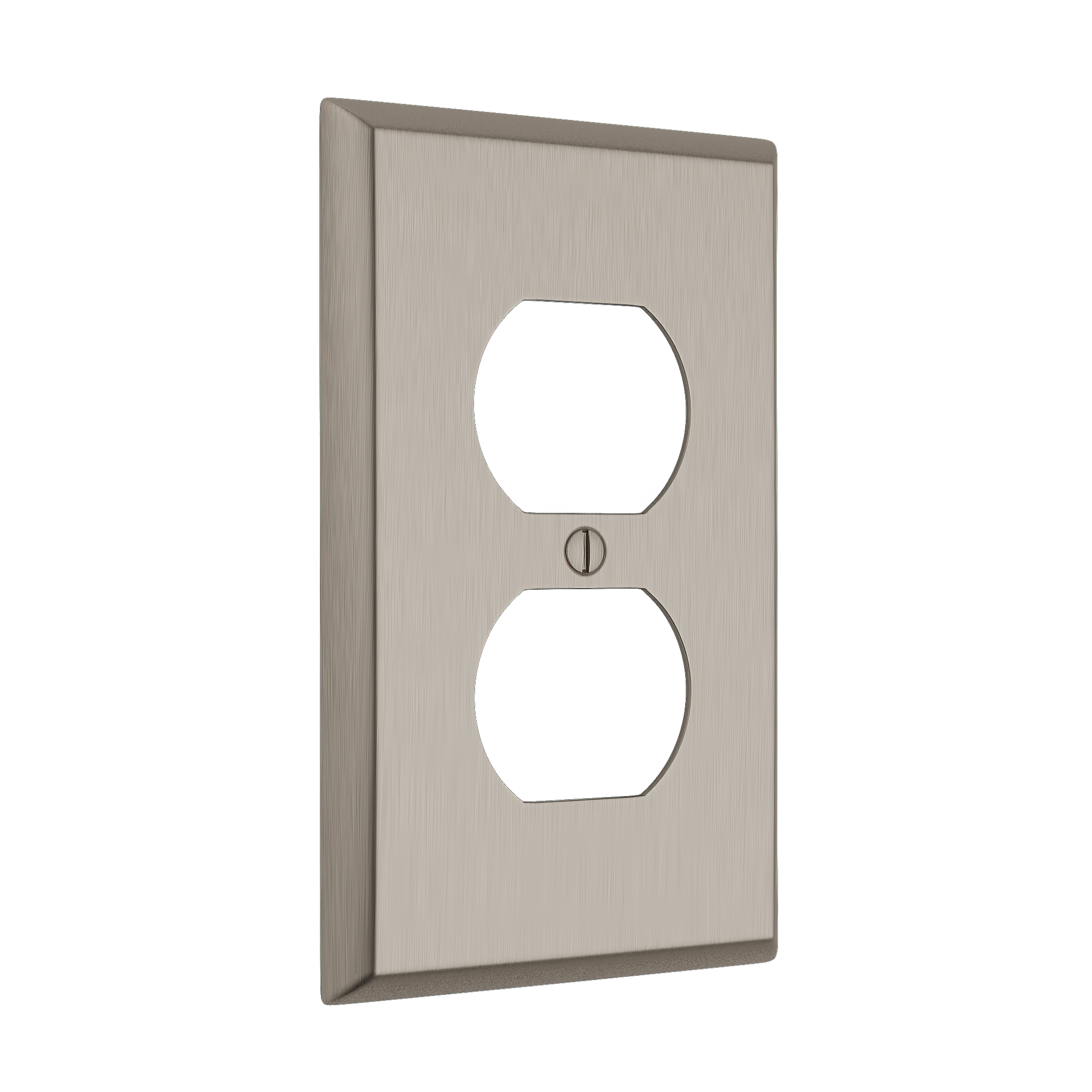 Solid brass Century Outlet Wall Plate in Satin Nickel finish