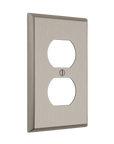 Solid brass Century Outlet Wall Plate in Satin Nickel finish