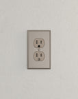 Solid brass Century Outlet Wall Plate in Satin Nickel finish