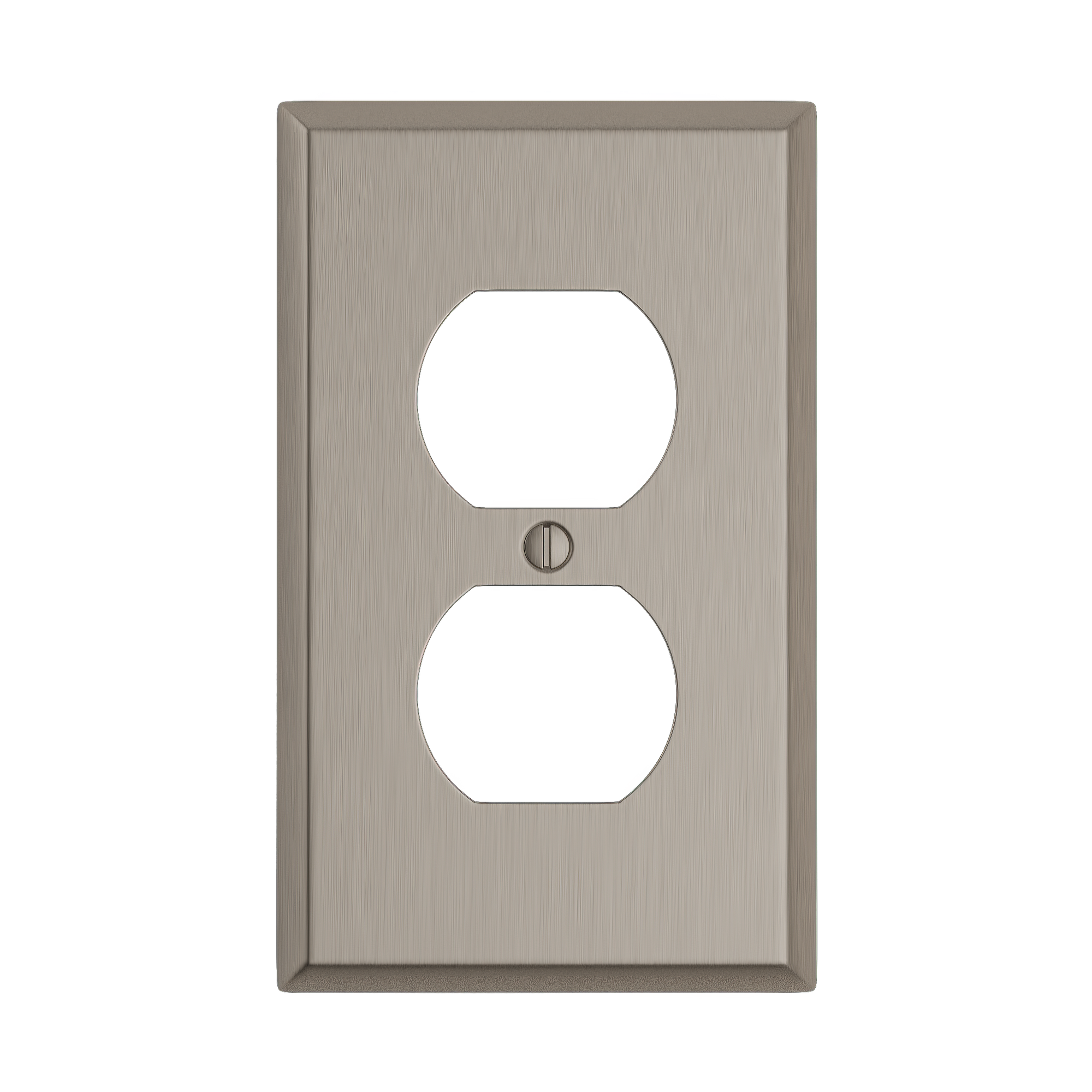 Solid brass Century Outlet Wall Plate in Satin Nickel finish
