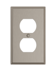 Solid brass Century Outlet Wall Plate in Satin Nickel finish