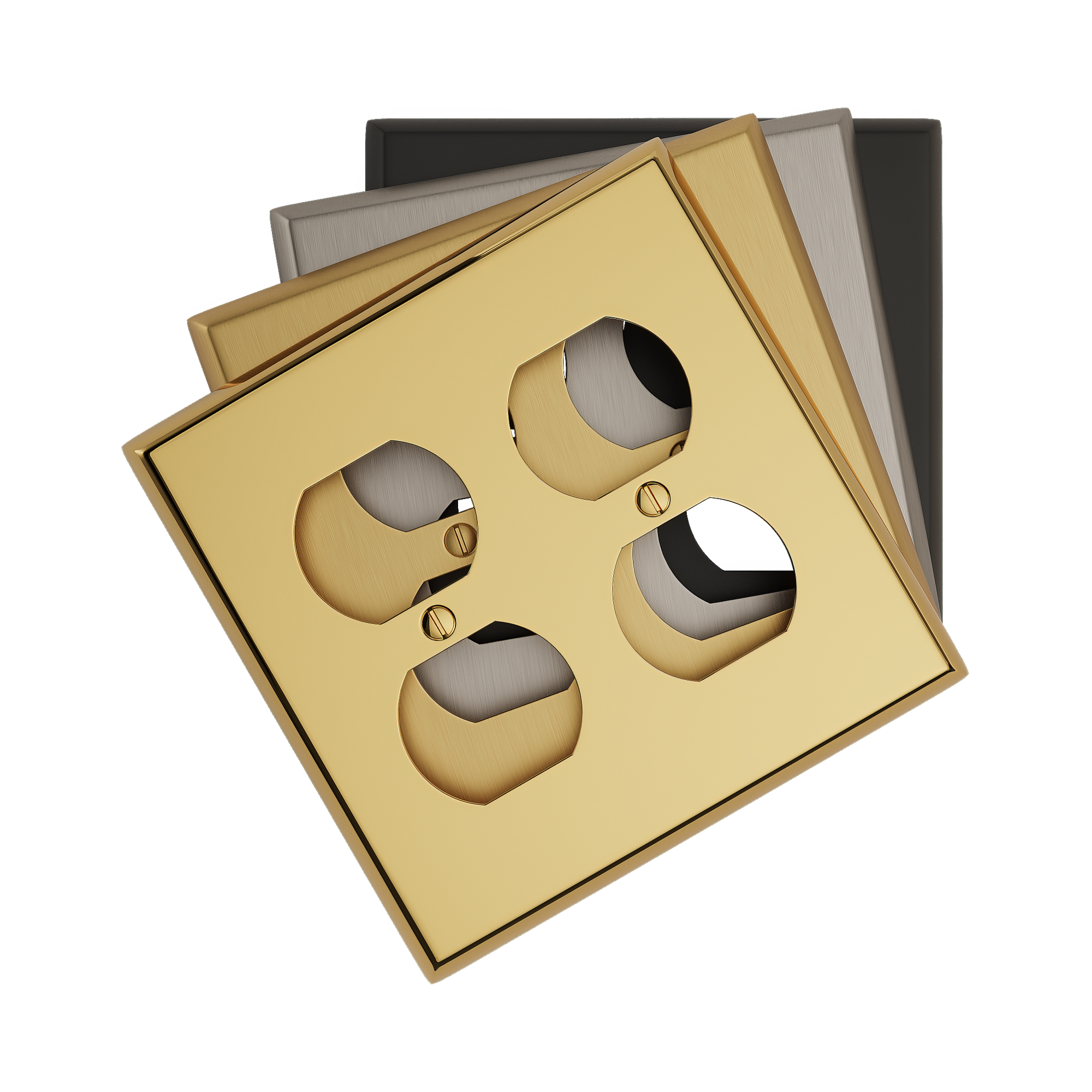 Solid brass Century Outlet Wall Plate – Double