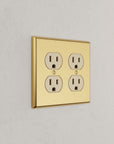 Solid brass Century Outlet Wall Plate – Double in Polished Brass finish