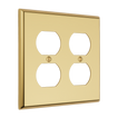 Solid brass Century Outlet Wall Plate – Double in Polished Brass finish
