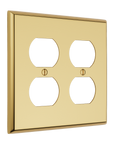 Solid brass Century Outlet Wall Plate – Double in Polished Brass finish