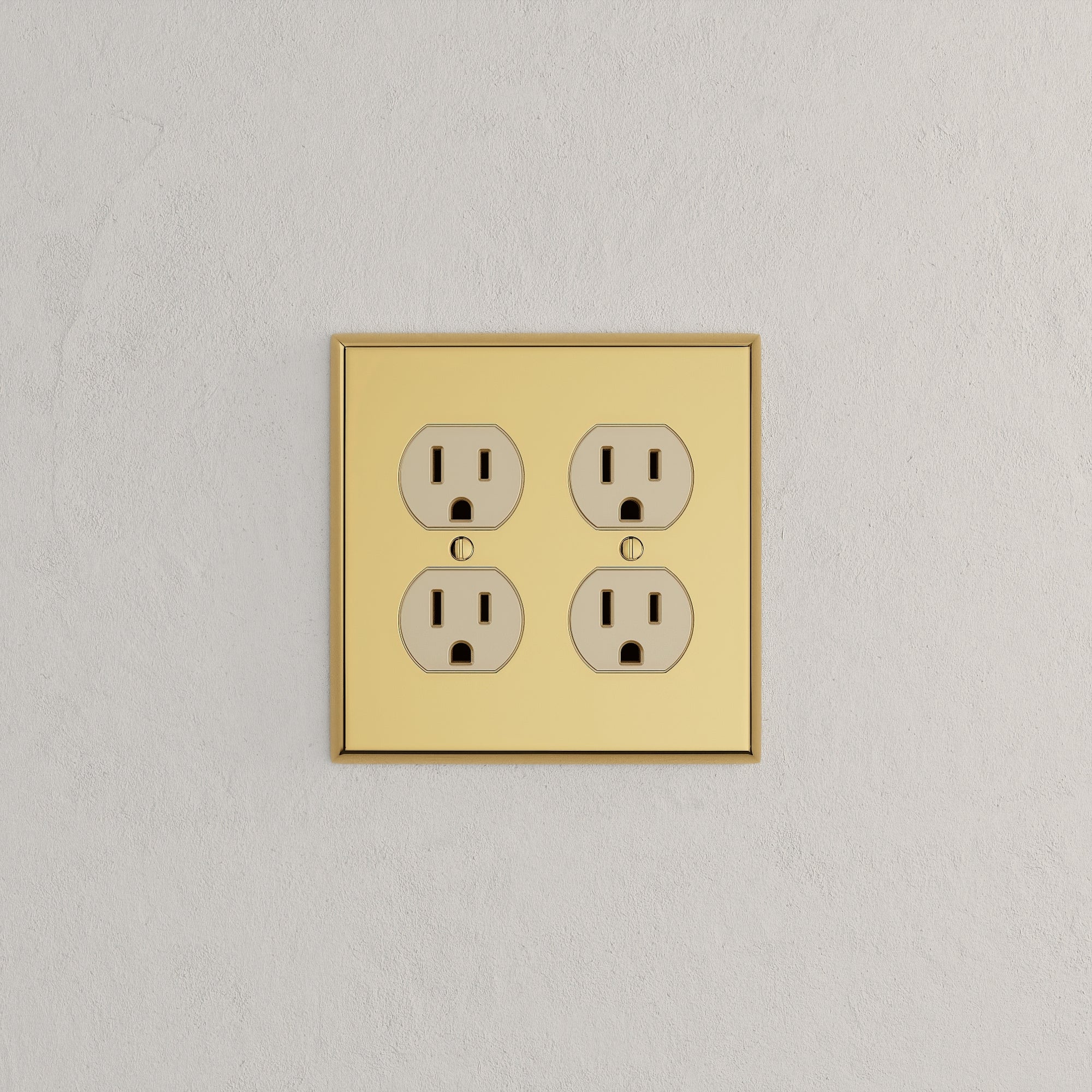 Solid brass Century Outlet Wall Plate – Double in Polished Brass finish