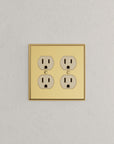 Solid brass Century Outlet Wall Plate – Double in Polished Brass finish