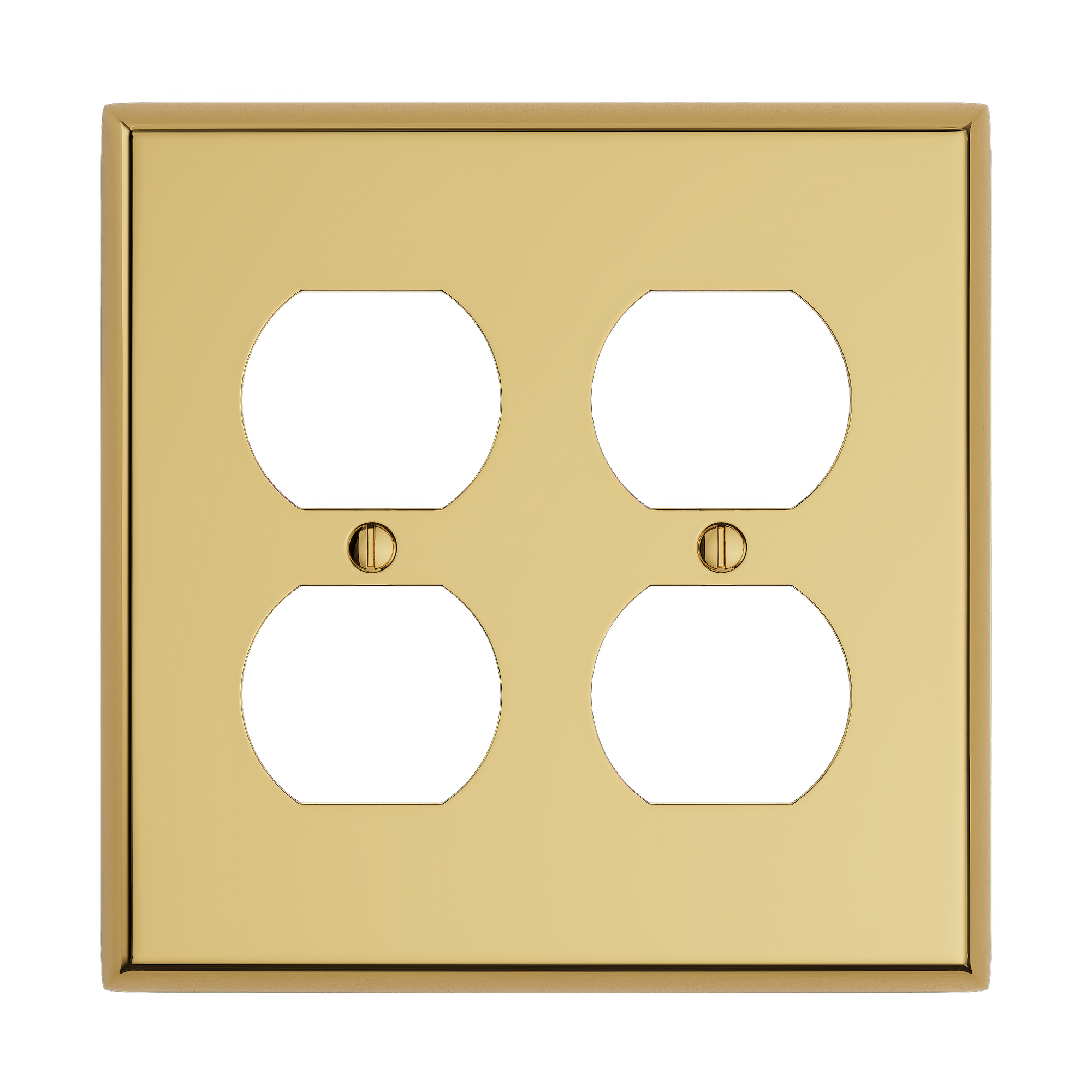 Solid brass Century Outlet Wall Plate – Double in Polished Brass finish