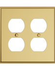 Solid brass Century Outlet Wall Plate – Double in Polished Brass finish