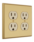 Solid brass Century Outlet Wall Plate – Double in Satin Brass finish