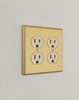 Solid brass Century Outlet Wall Plate – Double in Satin Brass finish