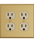 Solid brass Century Outlet Wall Plate – Double in Satin Brass finish