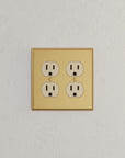 Solid brass Century Outlet Wall Plate – Double in Satin Brass finish
