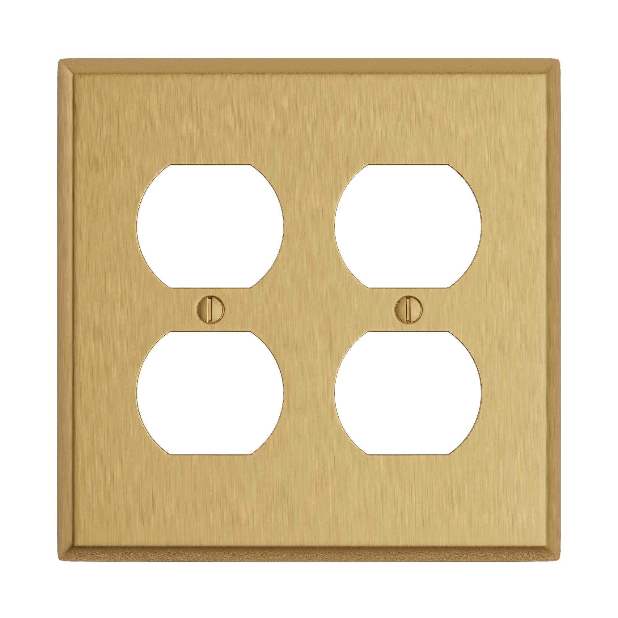 Solid brass Century Outlet Wall Plate – Double in Satin Brass finish