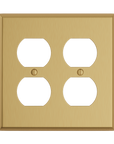 Solid brass Century Outlet Wall Plate – Double in Satin Brass finish