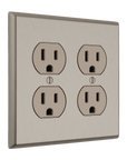 Solid brass Century Outlet Wall Plate – Double in Satin Nickel finish