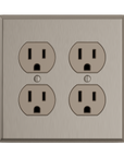 Solid brass Century Outlet Wall Plate – Double in Satin Nickel finish