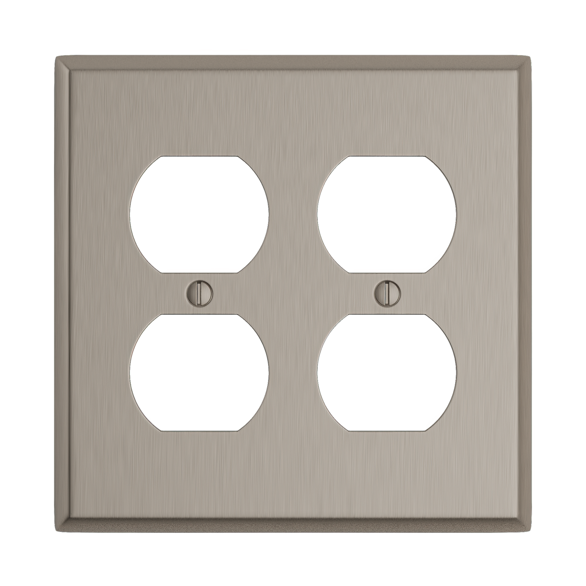 Solid brass Century Outlet Wall Plate – Double in Satin Nickel finish