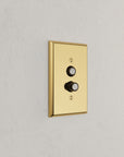 Solid brass Century Push Button Wall Plate in Polished Brass finish