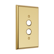 Solid brass Century Push Button Wall Plate in Polished Brass finish