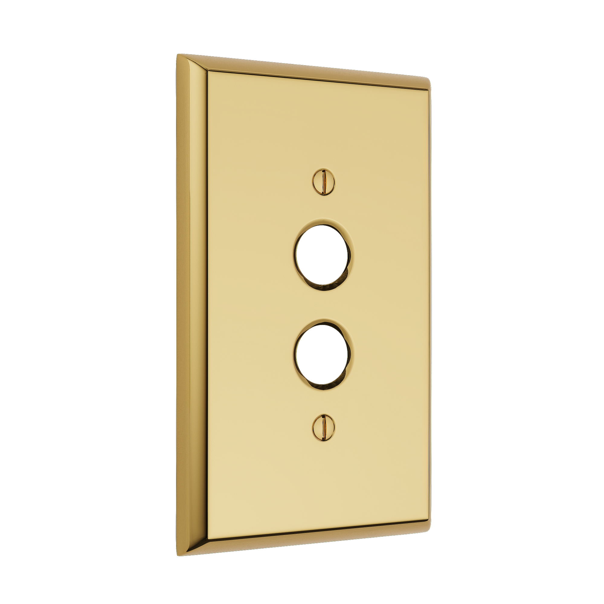 Solid brass Century Push Button Wall Plate in Polished Brass finish