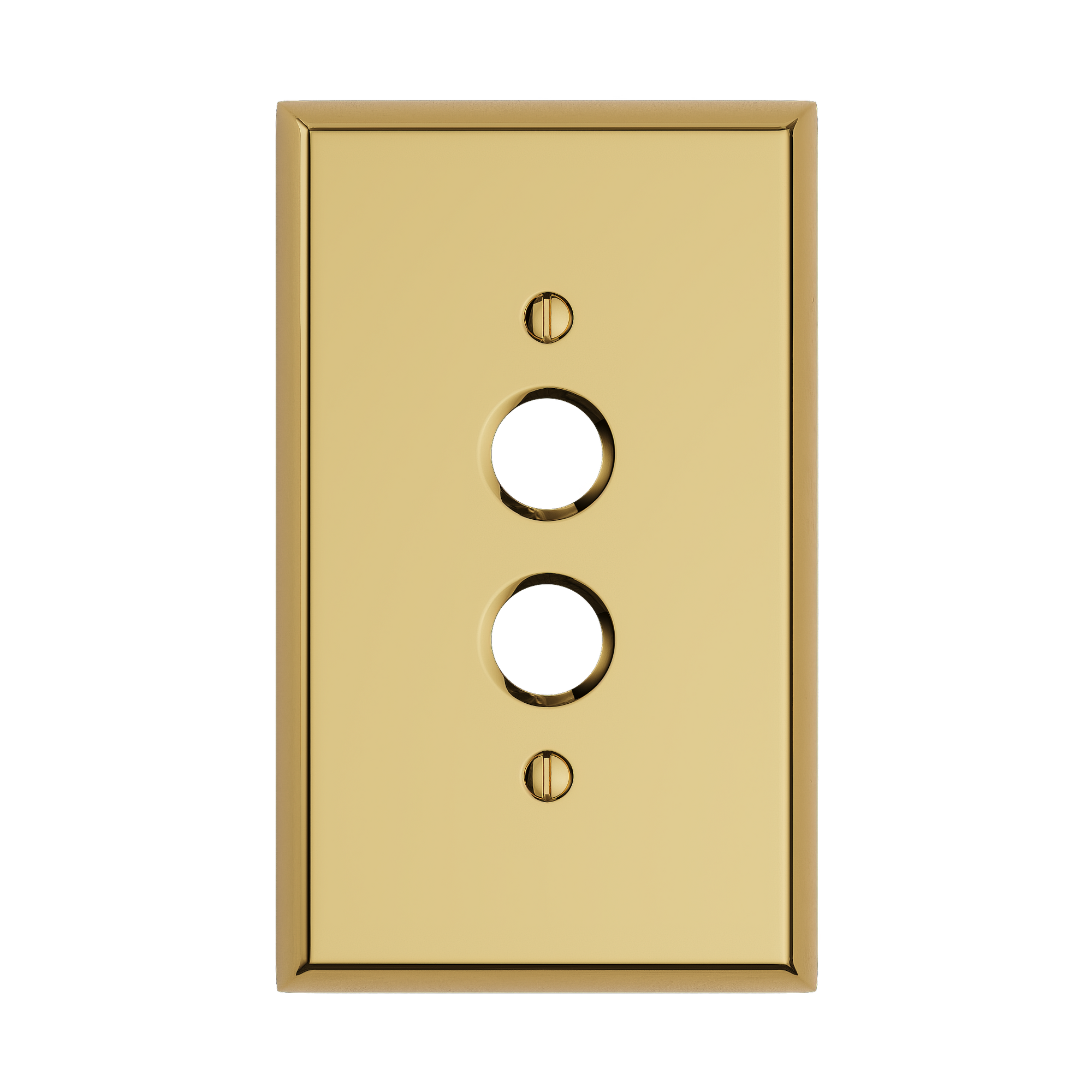 Solid brass Century Push Button Wall Plate in Polished Brass finish