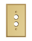 Solid brass Century Push Button Wall Plate in Polished Brass finish