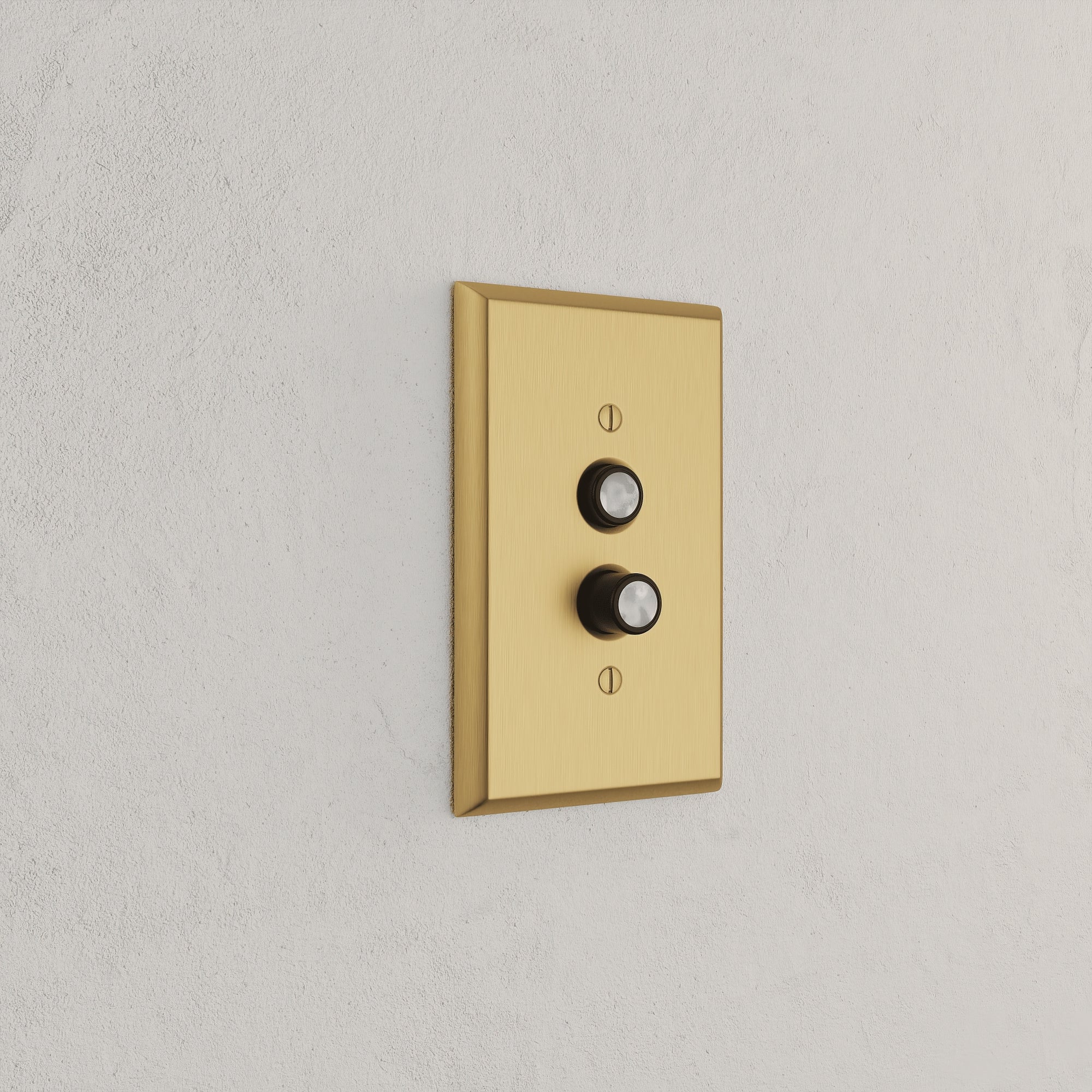 Solid brass Century Push Button Wall Plate in Satin Brass finish