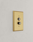 Solid brass Century Push Button Wall Plate in Satin Brass finish
